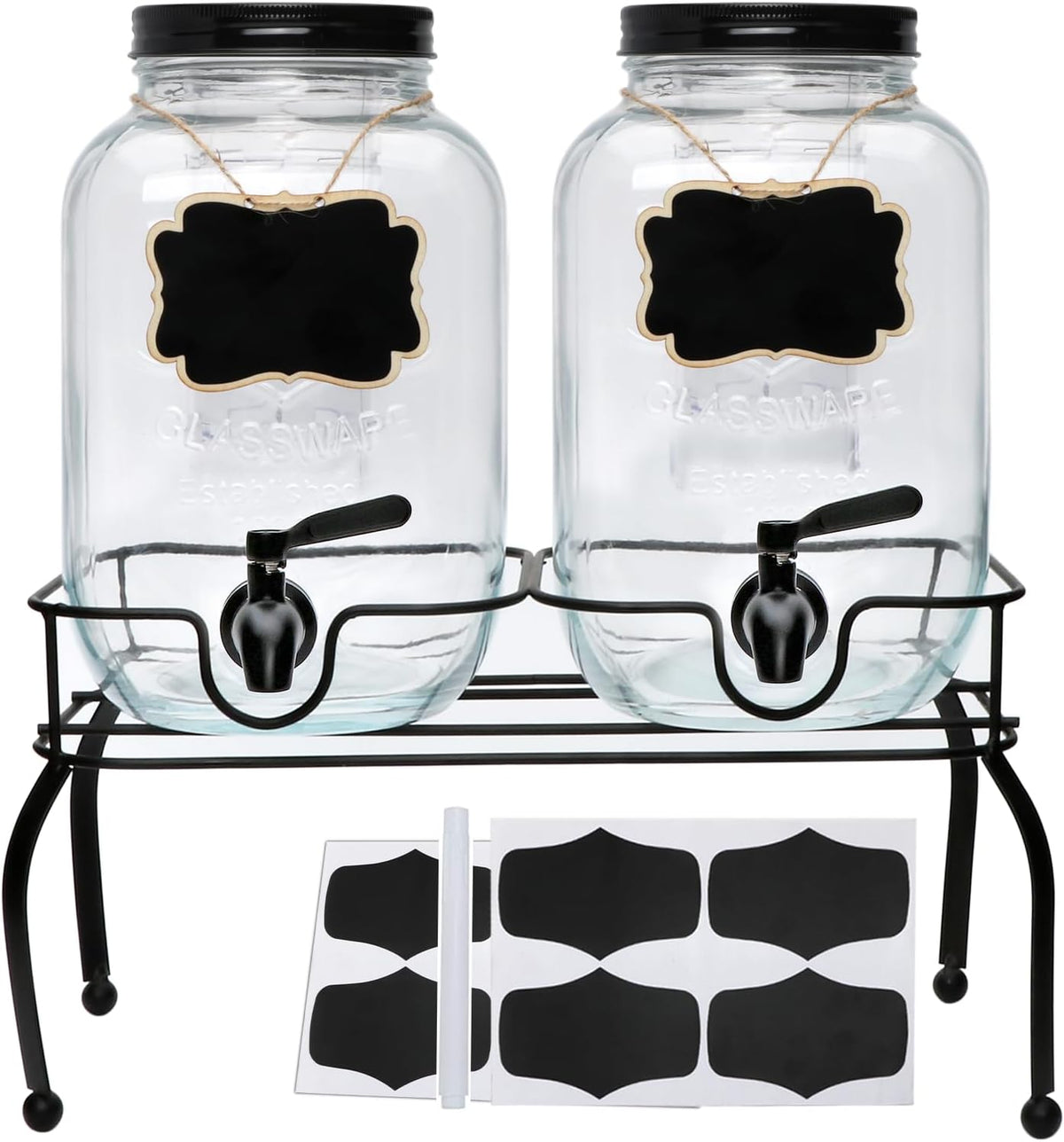 1-Gallon Drink Dispenser, Accguan Glass Water Dispenser