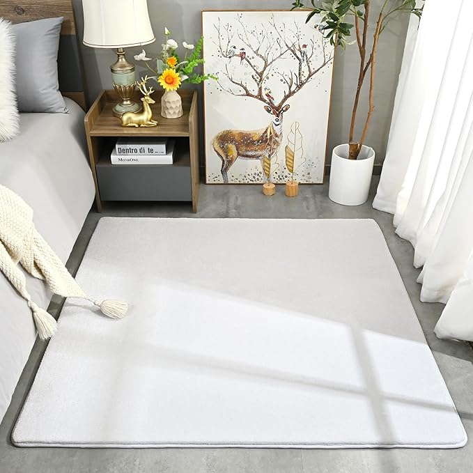 Amearea 5x5 Square Area Rugs for Bedroom Living Room, Modern White Thickened - Image 7