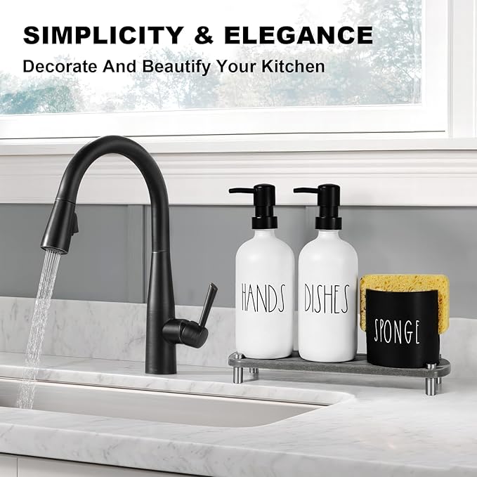 Kitchen Soap Dispenser Set, 16.9 fl oz Hand and Dish Soap Dispensers - Image 6