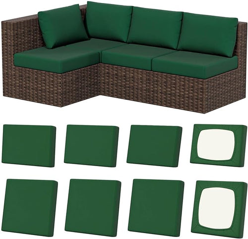 8Pcs Stretch Patio Cushion Covers, Outdoor Couch & Sofa Replacement Slipcovers by VORSHAPE