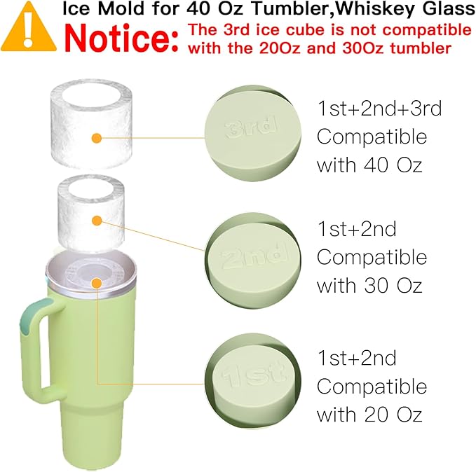 Ice Cube Tray for Tumbler Cup 30Oz-40Oz, Easy Fill and Release Ice Maker for - Image 6