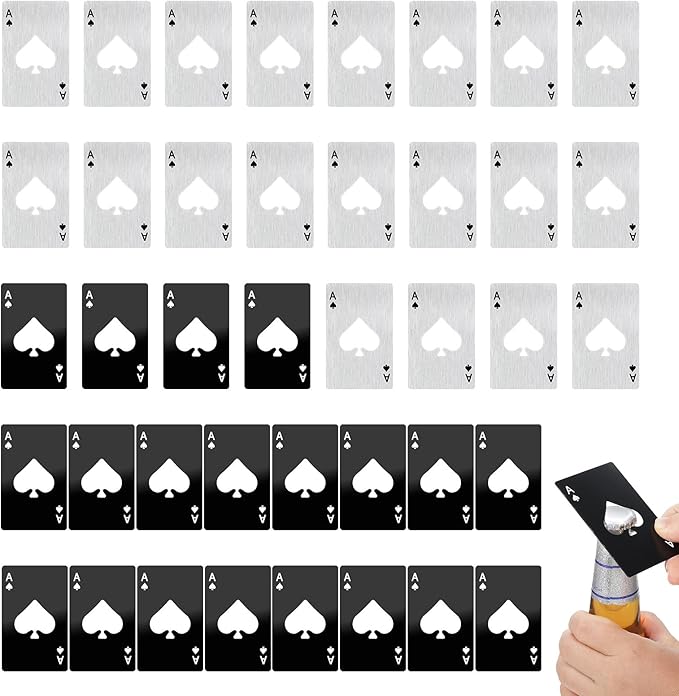40Pcs Ace of Spades Bottle Openers, Poker Card Bottle Openers Portable by Dimeho