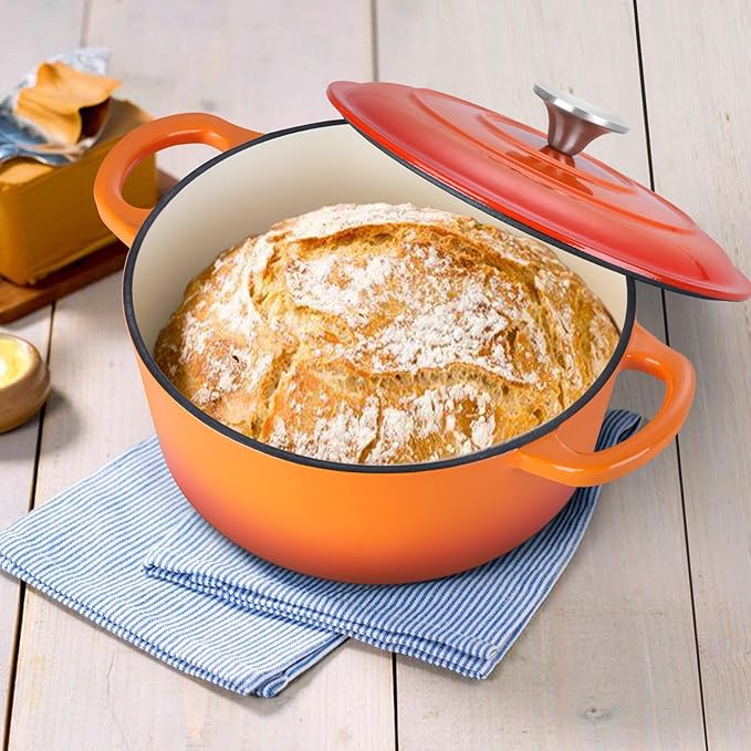 E-far 3 Qt Enameled Cast Iron Dutch Oven