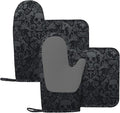 Gothic Skull Oven Mitts and Pot Holders Sets of 4, Resistant Hot Pads by Nelife
