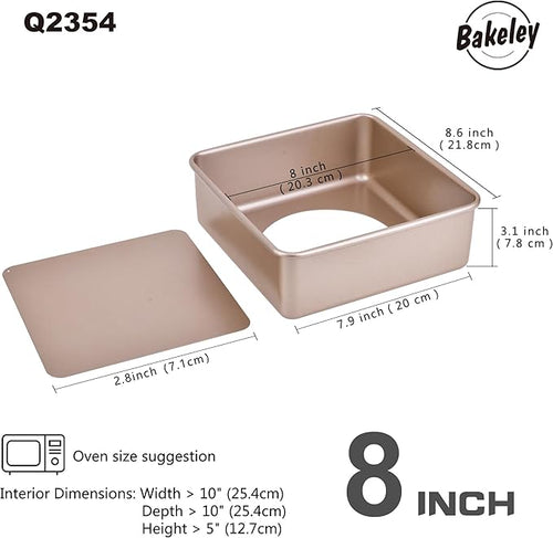 8-Inch Nonstick Deep Square Cake Pan - Image 2
