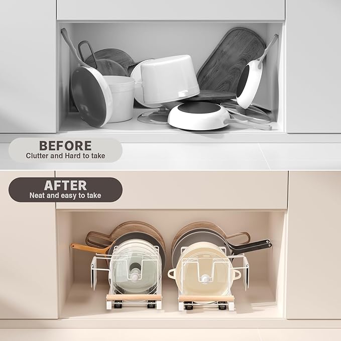 Magheo 2 Pack Pull Out Pots and Pans Organizer Under Cabinet - Image 7