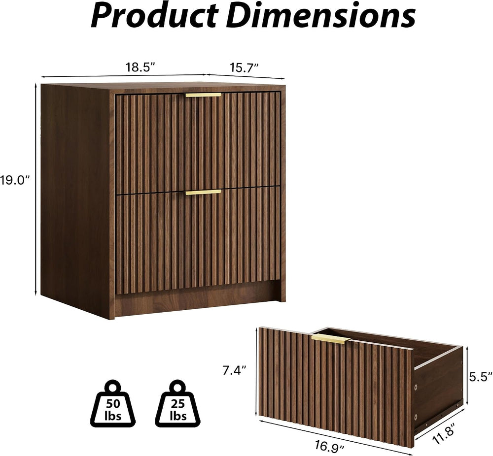 Walnut 3-Piece Bedroom Set, 10-Drawer Dresser & 2-Drawer Nightstands