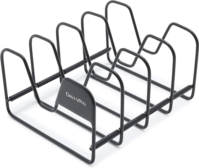 GreenPan Stainless Steel Wire Pots and Pans Lid Storage Rack, Holds 4 Lid Covers by GreenPan