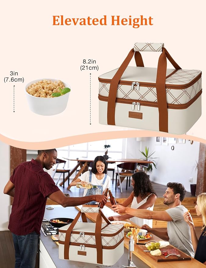 ​Vuudh Expandable Casserole Carrier Bag, Double Deckered Insulated Food Bag - Image 6