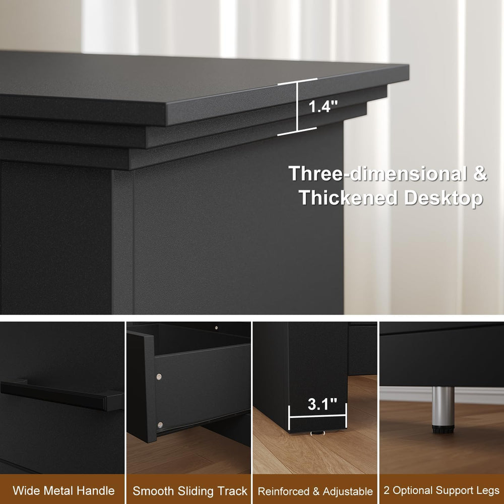 9 Drawer Dresser for Bedroom, Wood Dresser Chests of Drawers with Metal Handl...
