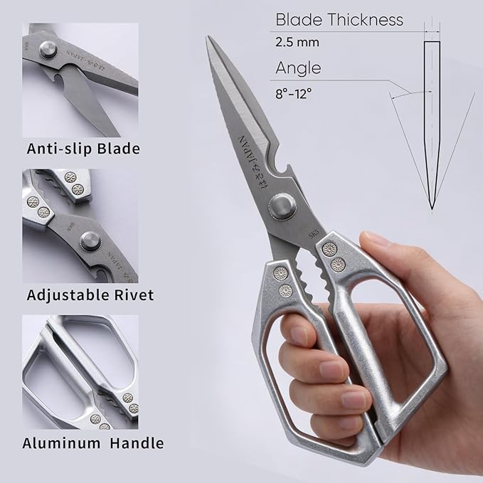Kitchen Scissors Set 2PCS, Kitchen Shears Heavy Duty Poultry Shear Japan Meat - Image 5