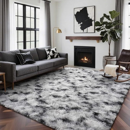 6x9 Ft Large Shag Rugs for Living Room Decor, Tie-Dyed Ultra Soft Fluffy Furry by Cuzwlovita