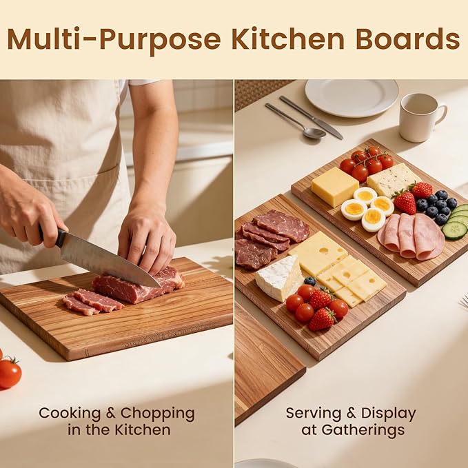 Book cutting board Set of 3, Acacia Wood Chopping Board