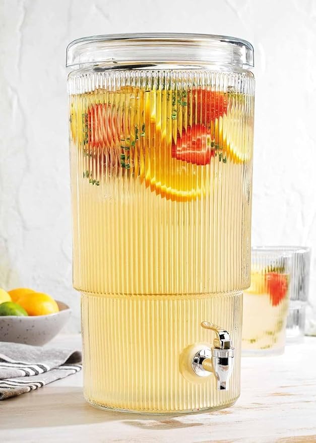 Glass Beverage Dispenser, 2.75 Gallon Capacity by MosJos