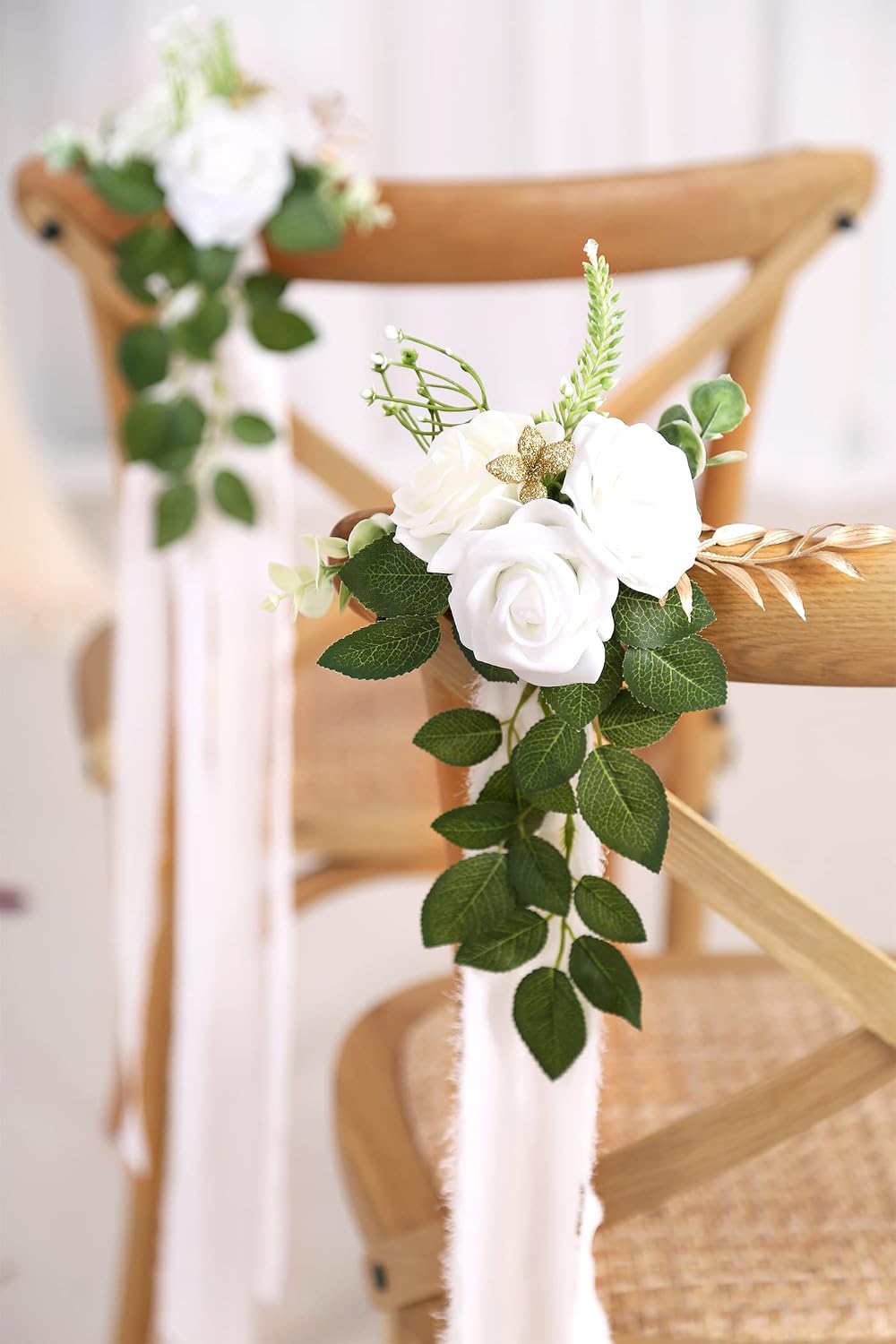 White Wedding Aisle Decorations Set of 10