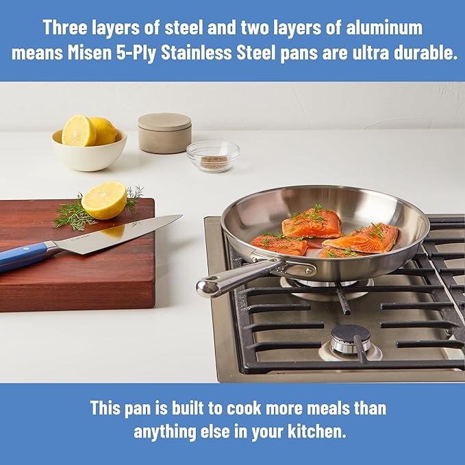Misen 5-Ply Stainless Steel 6" Frying Pan - Image 4