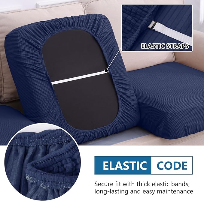 hyha Waterproof Sectional Couch Covers, Non Slip Sofa Couch Cushion Covers L - Image 4