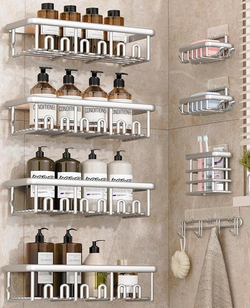 8 Pack Adhesive Rustproof Shower Shelves by Unknown