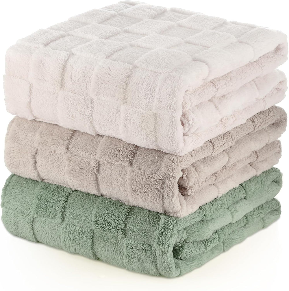 VitalCozy 3 Pack Fleece Throw Blanket Twin Size - Soft Warm Plush Lightweight...