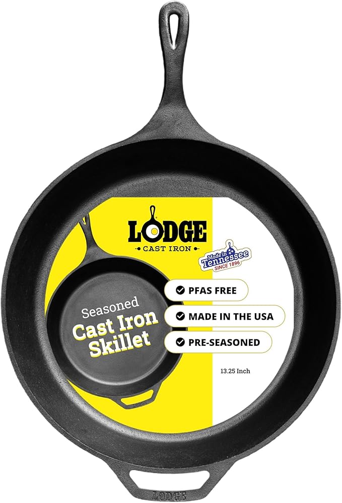Lodge Seasoned Cast Iron Skillet 13.25 Inches by Lodge