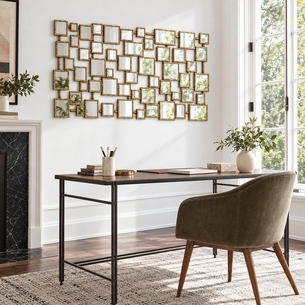 Large Modern Accent Wall Mirror for Living Room Gold 23.6"x47" Meta...