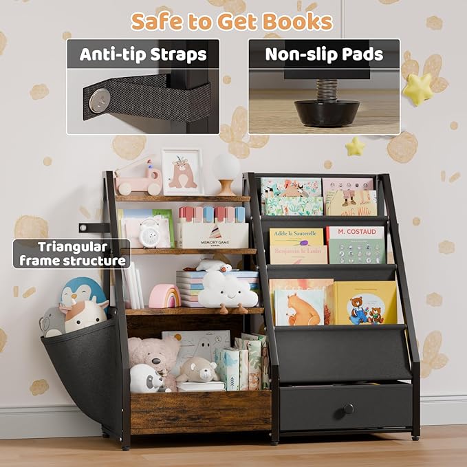 HAVLOTII Kids Bookshelf and Toy Storage - Image 4