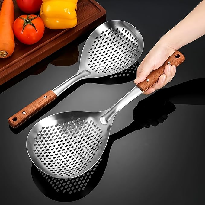 Stainless Steel Colander Strainer Pasta Food Noodle Grease Drain Fine Mesh - Image 5