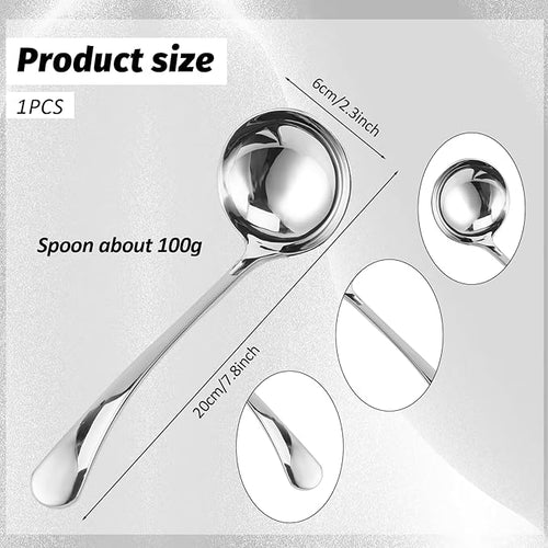 7.9'' Gravy Ladle Stainless Steel Silver Small Ladle Sauce Soup Ladles Mirror - Image 2