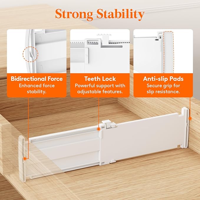 Lifewit 4" Tall 14 Pack Drawer Dividers, 27-42cm/10.5-16.5" Expandable Drawer - Image 5