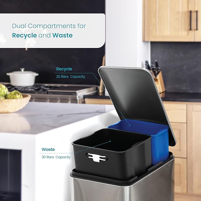 Home Zone Living 13 Gallon Slim Kitchen Trash Can