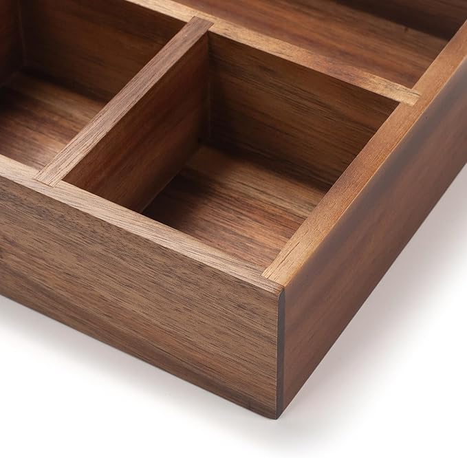 XIMISISE Tea Bag Holder, Acacia Wood Tea Bag Storage Organizer, Tea Candy Basket - Image 2