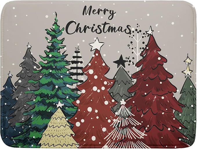 Christmas Trees Dish Drying Mat Winter Holiday Kitchen Dishes Pad 18x24 Inch by Giwawa