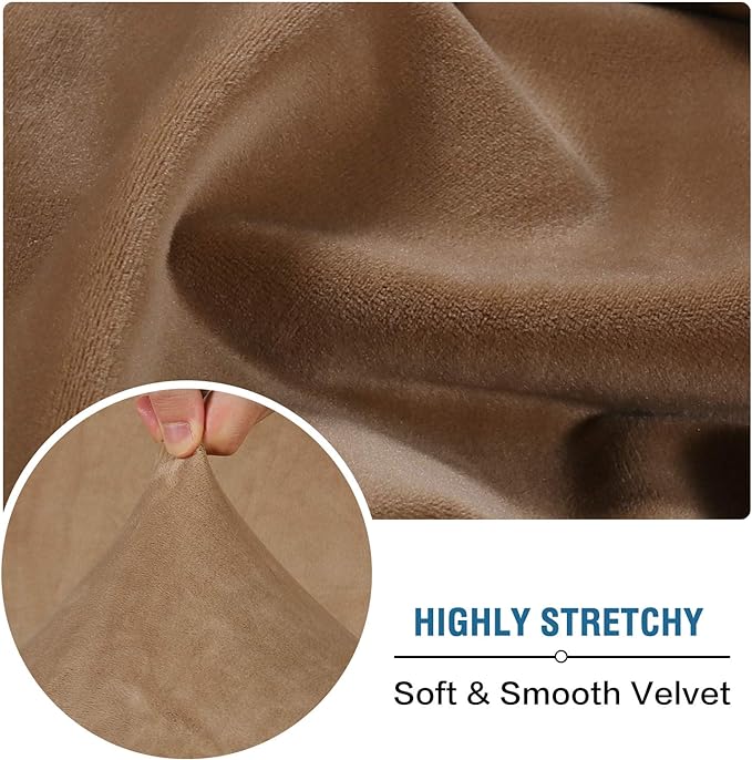 H.VERSAILTEX Velvet Stretch Couch Cushion Cover Plush Cushion Slipcover - Image 5