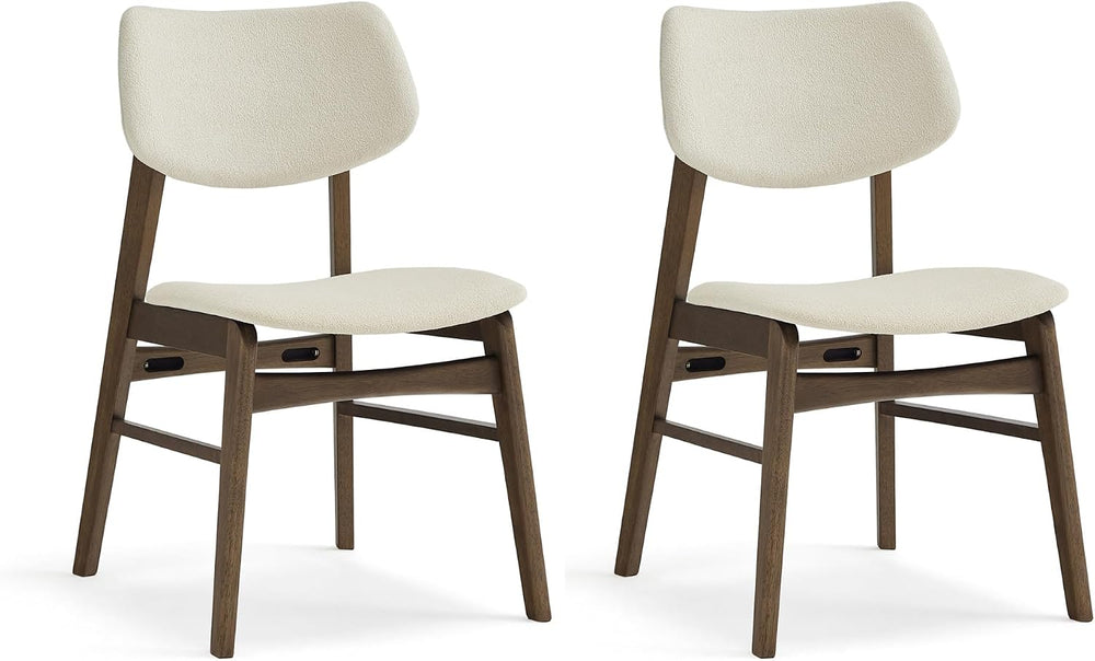 KISLOT Wood Dining Chairs Set of 2, Upholstered Kitchen Chairs, Walnut