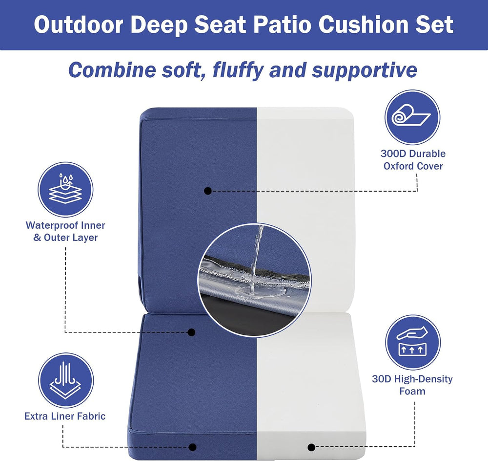 IPYNBAP Outdoor Cushions, Outdoor Chair Cushions 24x24x4 Inch, Cushions for O...