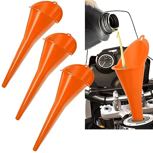 3-Pack Long-Neck Oil Funnels, Gas & Transmission Fluid by Cartisen