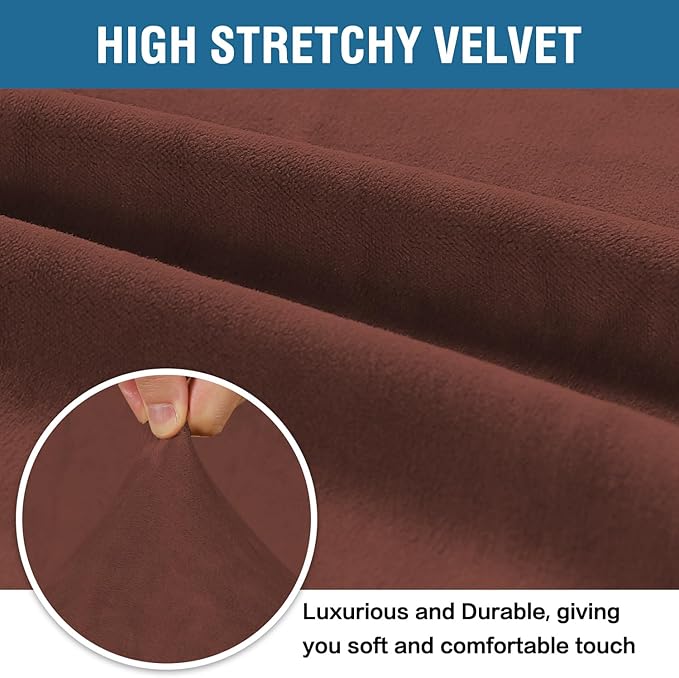 H.VERSAILTEX Stretch Velvet Sofa Covers Large Couch Covers Furniture Protector - Image 3