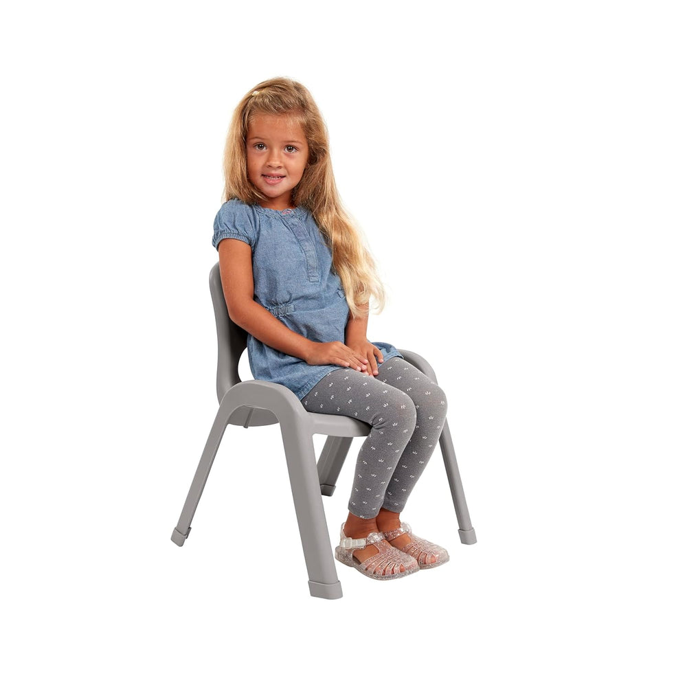 ECR4Kids Plastic Stackable SitRight Chair, 11in, Classroom Furniture, Navy, 4...