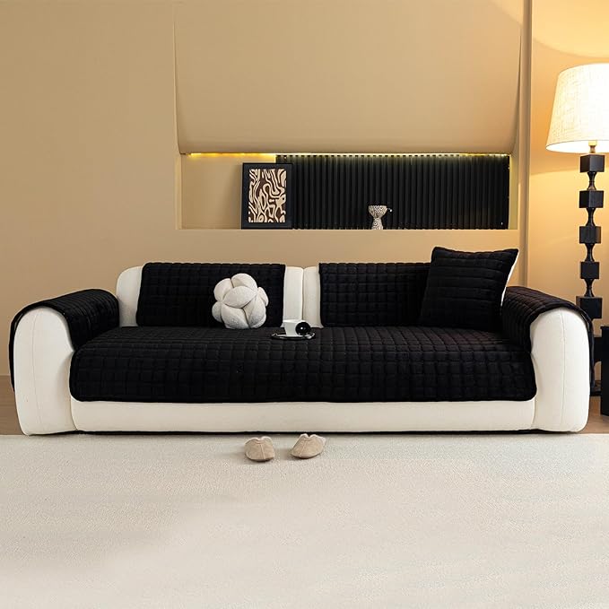 Velvet Couch Cover, Plush Sectional Sofa Cover Washable, Anti Slip Sofa - Image 7