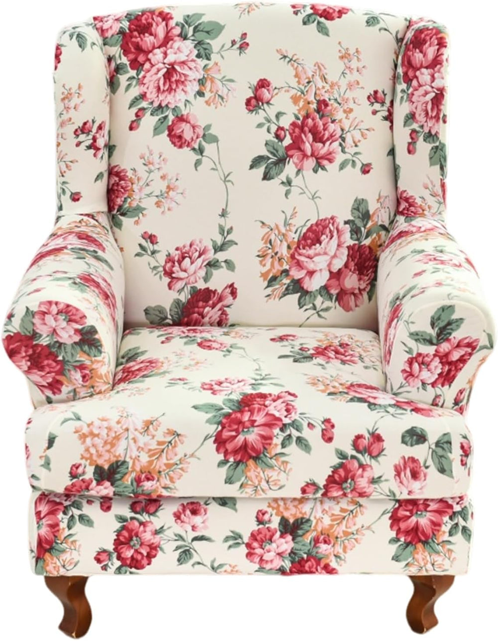 HAOYONG Wing Chair Slipcovers Stretch Wingback Chair Covers Printed 2 Pieces ...