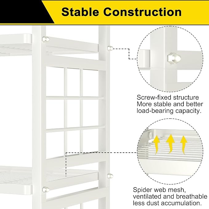 GIOTORENT 6-Wire Garage Shelving Storage Shelves, Metal Shelving Unit Pantry