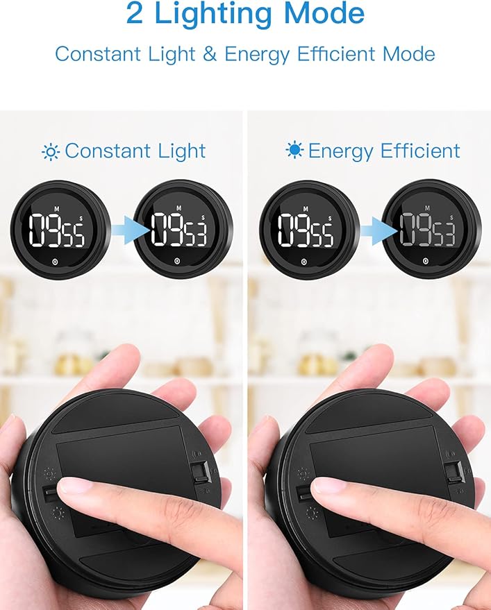 LIORQUE Digital Kitchen Timer, Magnetic Countdown Countup Timer - Image 6