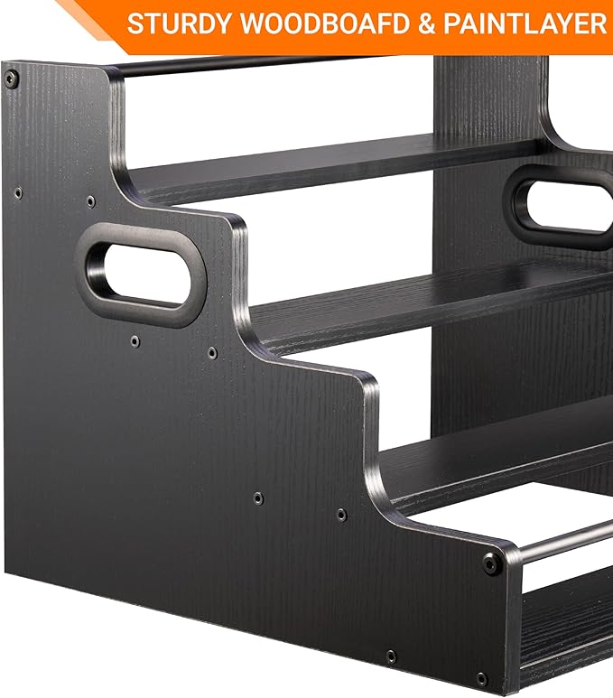 YQBRAO 2 Pack 4-Tier Liquor Bottle Display Shelf, 16-Inch Wooden Bar Shelves - Image 5