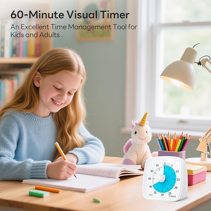 Yunbaoit Visual Timer with Night Light, 60-Minute Countdown Timer - Image 2