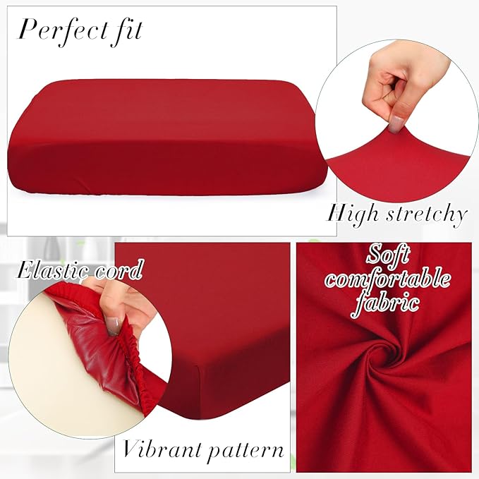 Newwiee Set of 4 Stretch Patio Cushion Covers Sofa Couch Seat Chair Slipcovers - Image 3