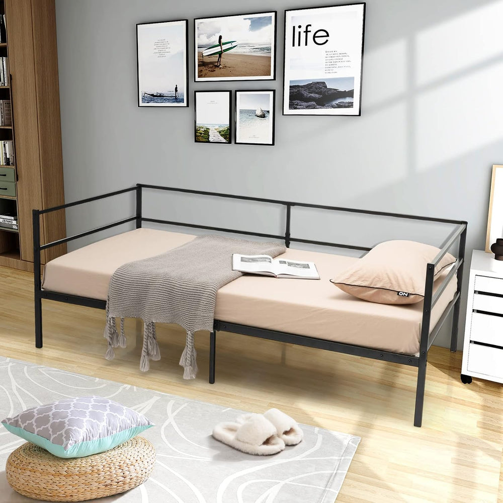 GIANTEX Metal Twin Daybed Frame, Day Bed with Metal Slat Support & 3-Side...
