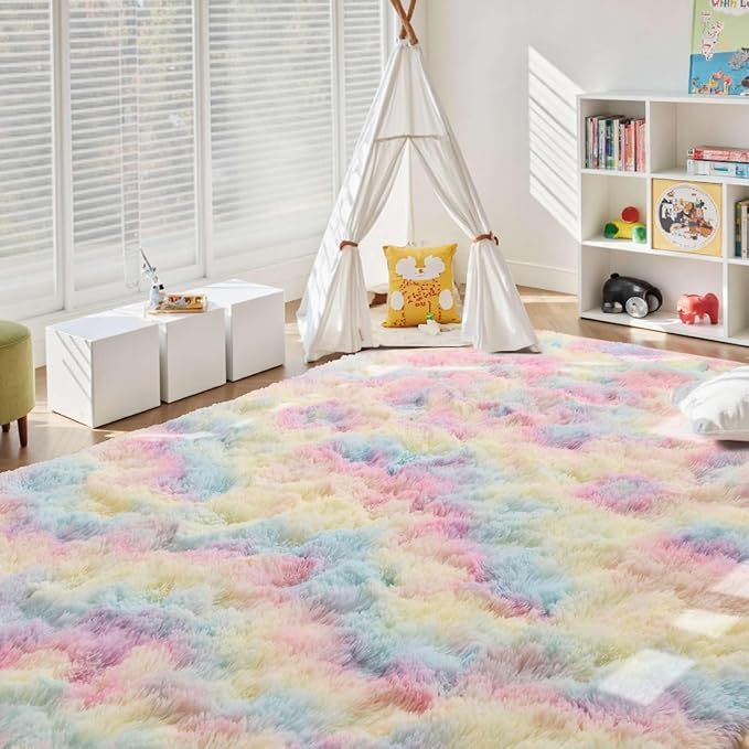 6x9 Ft Large Shag Kids Colorful Rug - Image 2