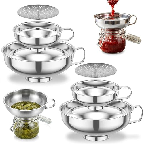 6 Piece Stainless Steel Canning Funnel Set by Unknown