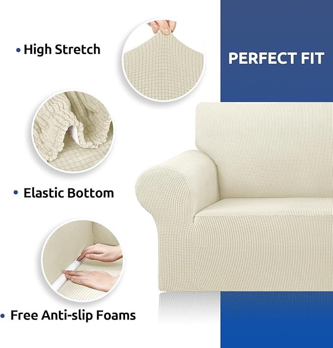 KEKUOU Stretch Loveseat Sofa Cover Slipcover, Couch Covers - Image 6
