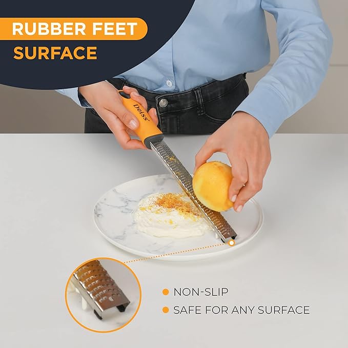 Deiss PRO Citrus Zester & Cheese Grater — Parmesan Cheese Lemon, Vegetables - Image 5